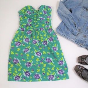 Final New Gap 4 Strapless Sun Dress floral Mini NWT